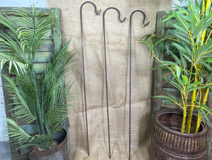 Rusty Rustic Heavy Duty Metal Crook Garden Lanter Hook Stake