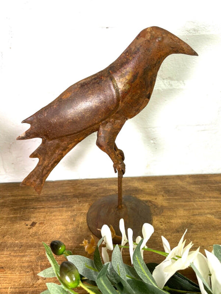 Rustic Rusty Reclaimed Recycled Metal Oil Drum Paint Tin Bird  Sculpture Garden