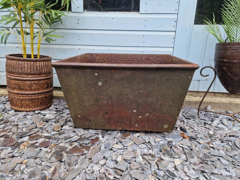 Antique 19th Century Cast Iron Blacksmiths Quenching Trough Garden Herb Planter