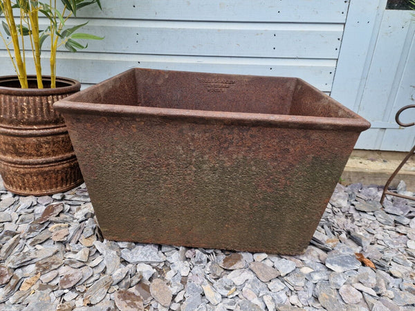Antique 19th Century Cast Iron Blacksmiths Quenching Trough Garden Herb Planter