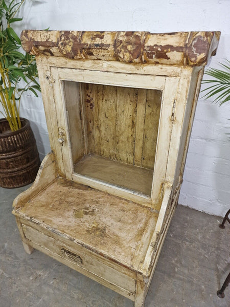 Vintage Indian Painted Wooden Home Temple Shrine Alter Display Cabinet