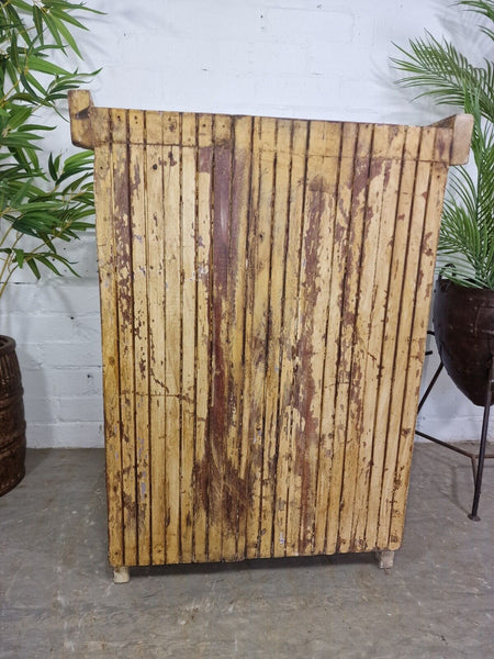 Vintage Indian Painted Wooden Home Temple Shrine Alter Display Cabinet