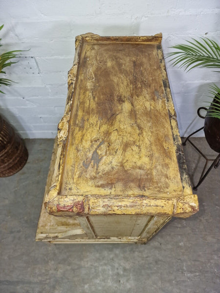 Vintage Indian Painted Wooden Home Temple Shrine Alter Display Cabinet