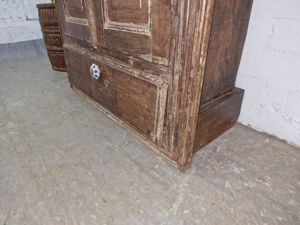 Vintage Rustic Antique Indian Solid Hardwood Storage Cupboard Drinks Cabinet