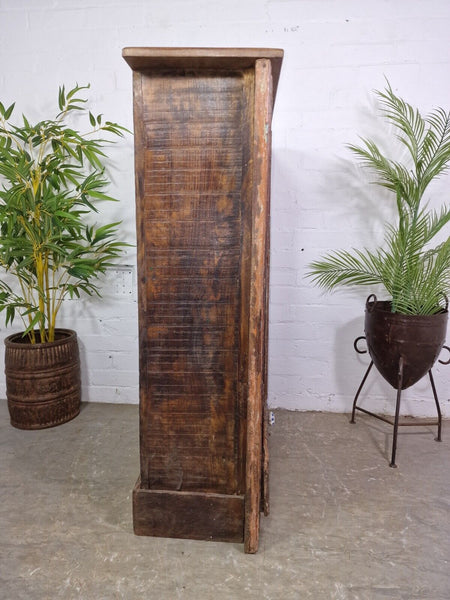Vintage Rustic Antique Indian Solid Hardwood Storage Cupboard Drinks Cabinet