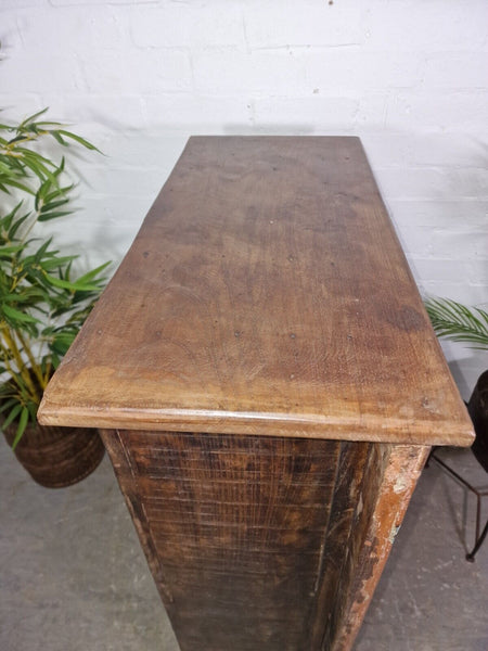 Vintage Rustic Antique Indian Solid Hardwood Storage Cupboard Drinks Cabinet