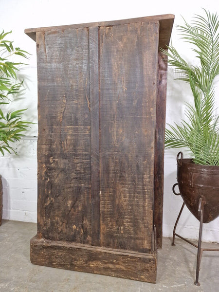 Vintage Rustic Antique Indian Solid Hardwood Storage Cupboard Drinks Cabinet