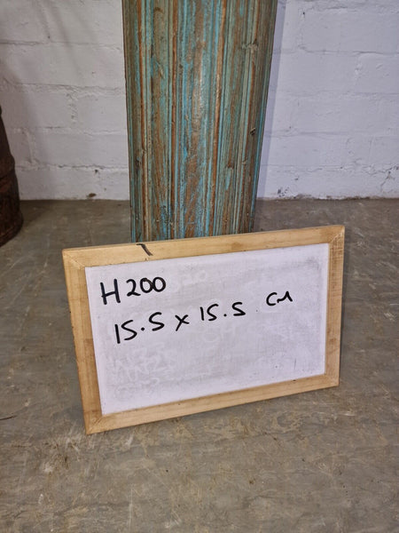 Pair Antique Vintage Reclaimed Hand Carved Solid Indian Wooden Column Pillar