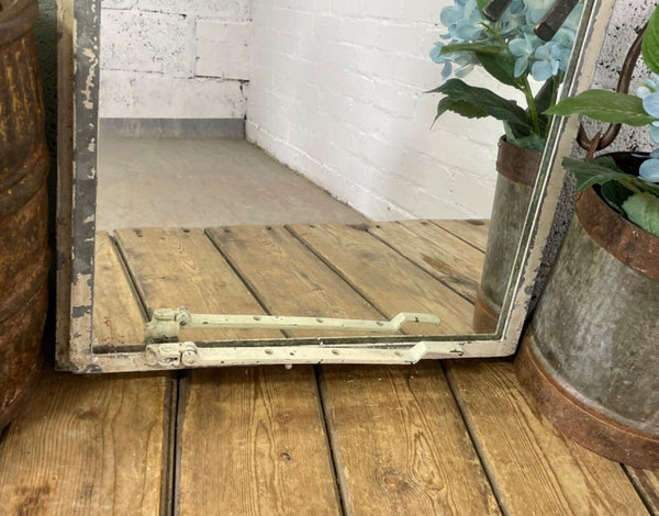 Vintage Reclaimed Industrial Cast Wrougt Iron Metal Window Frame Garden Mirror