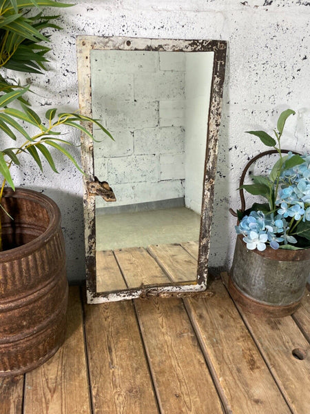 Vintage Reclaimed Industrial Cast Wrought Iron Metal Window Frame Garden Mirror