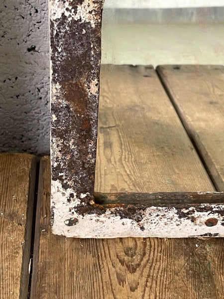 Vintage Reclaimed Industrial Cast Wrought Iron Metal Window Frame Garden Mirror