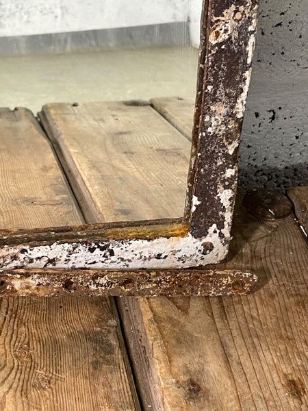 Vintage Reclaimed Industrial Cast Wrought Iron Metal Window Frame Garden Mirror
