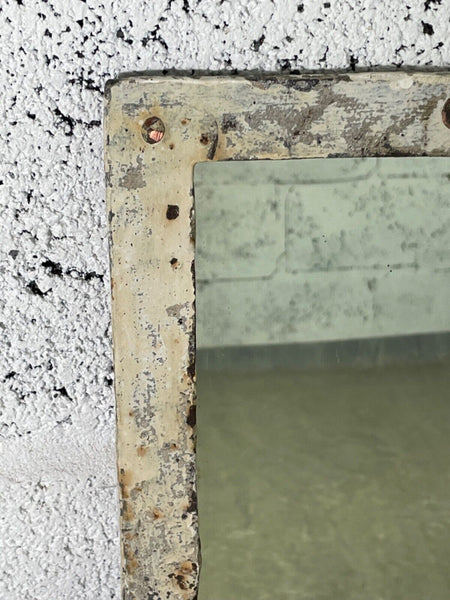 Vintage Reclaimed Industrial Cast Wrought Iron Metal Window Frame Garden Mirror