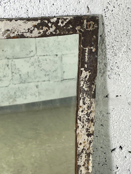 Vintage Reclaimed Industrial Cast Wrought Iron Metal Window Frame Garden Mirror