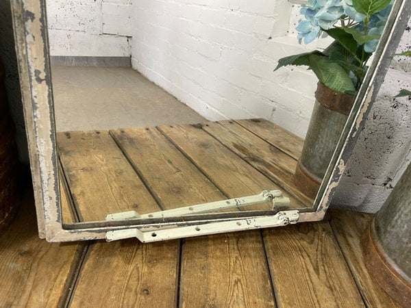 Vintage Reclaimed Industrial Cast Wrougt Iron Metal Window Frame Garden Mirror