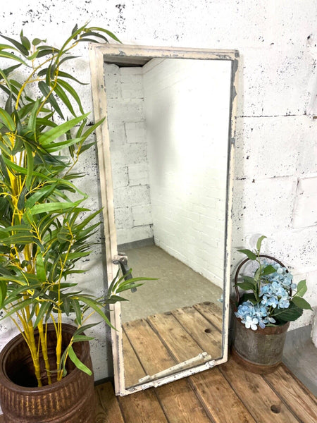 Vintage Reclaimed Industrial Cast Wrought Iron Metal Window Frame Garden Mirror