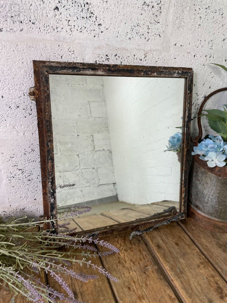 Vintage Reclaimed Industrial Cast Wrought Iron Metal Window Frame Garden Mirror