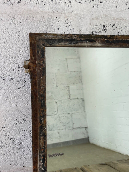 Vintage Reclaimed Industrial Cast Wrought Iron Metal Window Frame Garden Mirror