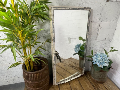 Vintage Reclaimed Industrial Cast Wrougt Iron Metal Window Frame Garden Mirror