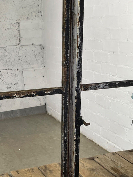 Vintage Reclaimed Industrial Cast Wrought Iron Metal Window Frame Garden Mirror