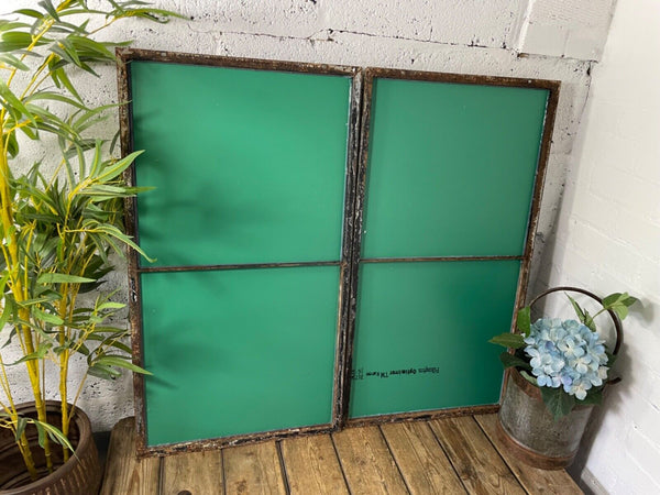 Vintage Reclaimed Industrial Cast Wrought Iron Metal Window Frame Garden Mirror