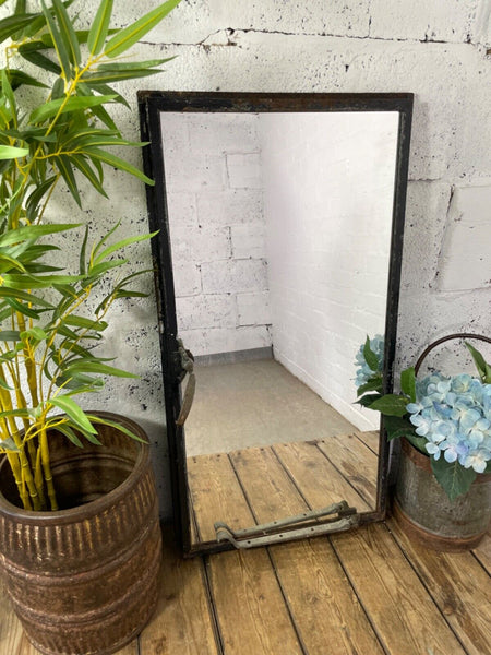 Vintage Reclaimed Industrial Cast Wrought Iron Metal Window Frame Garden Mirror