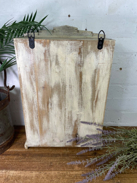 Vintage Rustic Indian Wooden Glazed Shop Display Bathroom Kitchen Wall Cabinet
