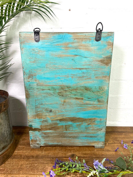 Vintage Rustic Indian Wooden Glazed Shop Display Bathroom Kitchen Wall Cabinet