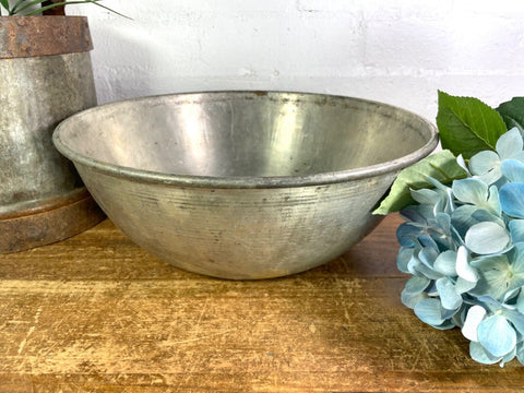 Vintage Industrial Heavy Duty Stainless Steel Mixing Bowl Dairy Farming Milking