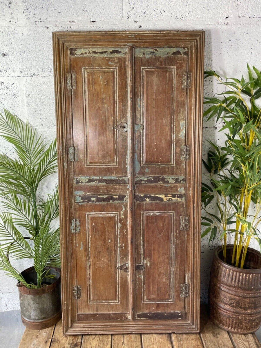 Large Vintage Antique Reclaimed Indian Solid Wooden Window Frame Garde ...