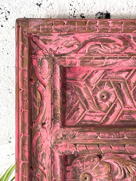 Large Vintage Antique Reclaimed Indian Solid Wooden Window Frame Garden Mirror