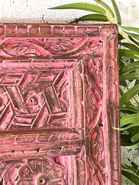 Large Vintage Antique Reclaimed Indian Solid Wooden Window Frame Garden Mirror