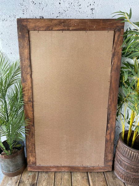Large Vintage Antique Reclaimed Indian Solid Wooden Window Frame Garden Mirror