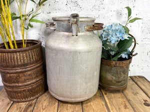 Vintage Rustic French Aluminium Milk Churn Wedding Florist Prop Garden Planter