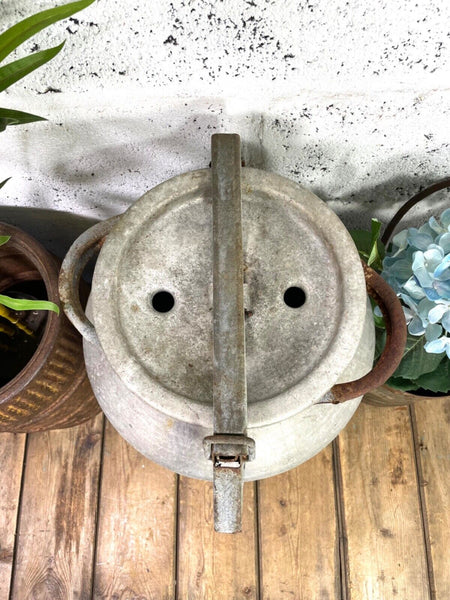 Vintage Rustic French Aluminium Milk Churn Wedding Florist Prop Garden Planter