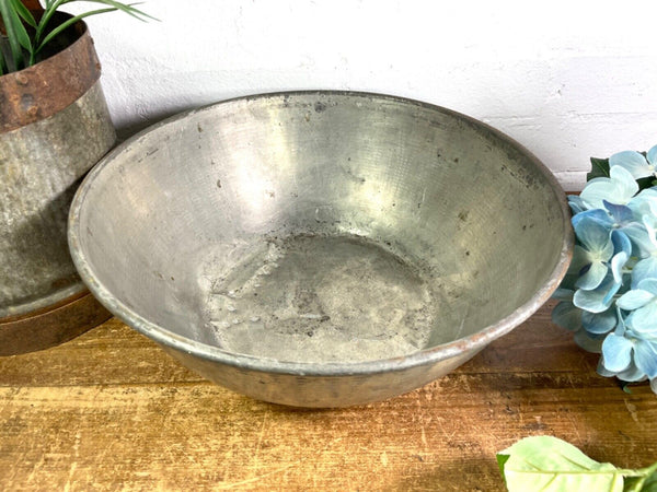 Vintage Industrial Heavy Duty Stainless Steel Mixing Bowl Dairy Farming Milking