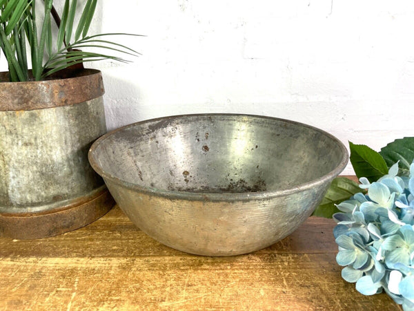 Vintage Industrial Heavy Duty Stainless Steel Mixing Bowl Dairy Farming Milking