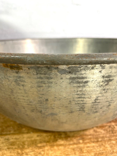 Vintage Industrial Heavy Duty Stainless Steel Mixing Bowl Dairy Farming Milking
