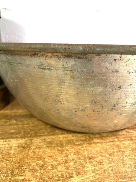 Vintage Industrial Heavy Duty Stainless Steel Mixing Bowl Dairy Farming Milking