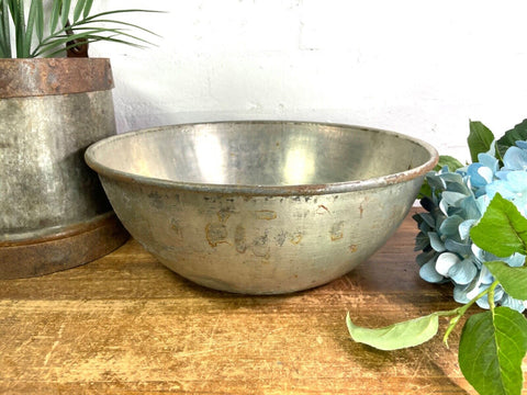 Vintage Industrial Heavy Duty Stainless Steel Mixing Bowl Dairy Farming Milking
