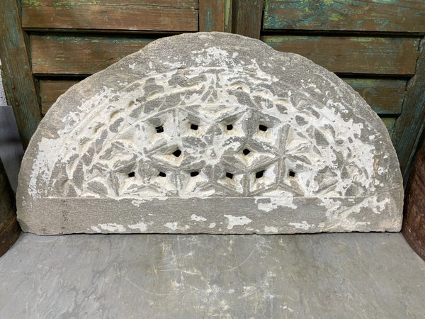 Antique Indian Hand Carved Stone Jhali Ventilation Window Home Garden Decor