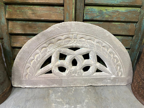Antique Indian Hand Carved Stone Jhali Ventilation Window Home Garden Decor