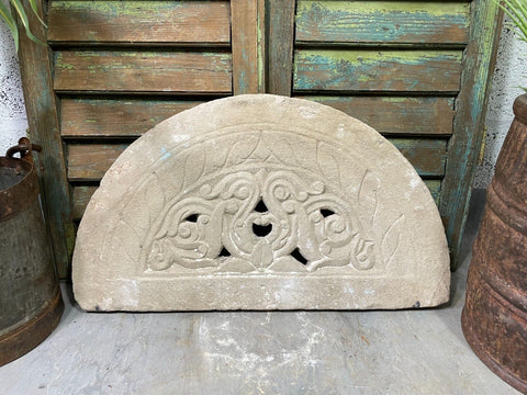 Antique Indian Hand Carved Stone Jhali Ventilation Window Home Garden Decor