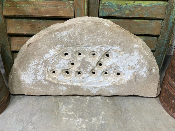 Antique Indian Hand Carved Stone Jhali Ventilation Window Home Garden Decor