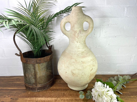 Modern Rustic Hand Made Moroccan Tamegroute Artisan Pottery Vase Urn Sculpture