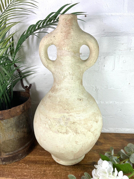 Modern Rustic Hand Made Moroccan Tamegroute Artisan Pottery Vase Urn Sculpture