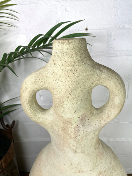 Modern Rustic Hand Made Moroccan Tamegroute Artisan Pottery Vase Urn Sculpture