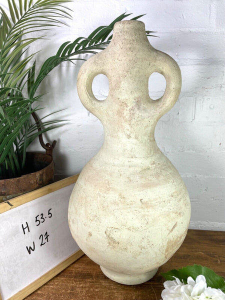Modern Rustic Hand Made Moroccan Tamegroute Artisan Pottery Vase Urn Sculpture