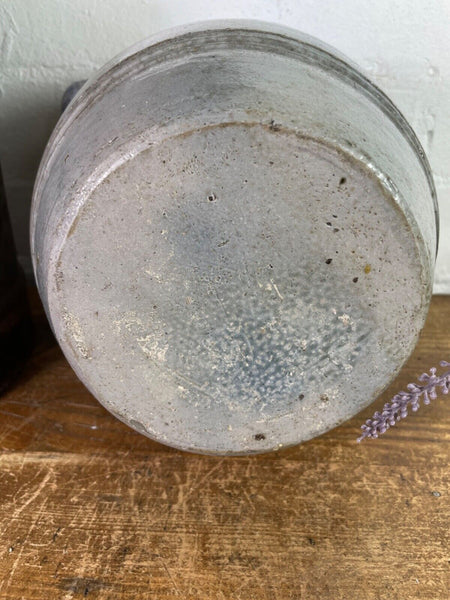 Vintage Rustic French Alsace Blue Grey Glazed Stoneware Confit Pot Jug Pitcher