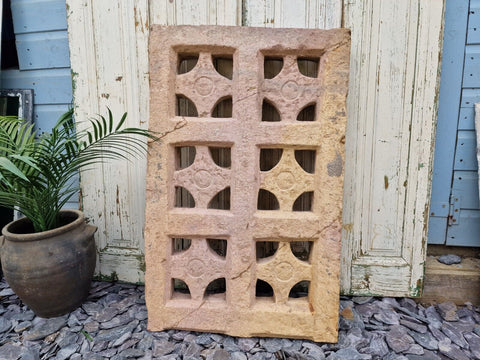 Antique Indian Hand Carved Stone Jhali Ventilation Window Home Garden Decor